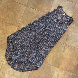 Gregory Vibrant Blue and Red Patterned midi dress size medium